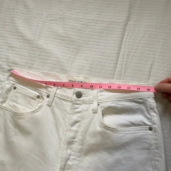 NWOT Denim Forum Arlo High Rise Straight Jeans White size 32 - Picture 11 of 13